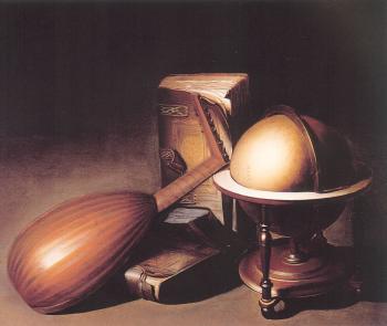 格裡特 道 Still Life with Globe, Lute, and Books